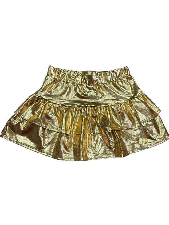Tweenstyle by Stoopher Other - Tweenstyle by Stoopher Gold Metallic Tiered Ruffle Skirt Girls Sizes 12 & 14 NWT